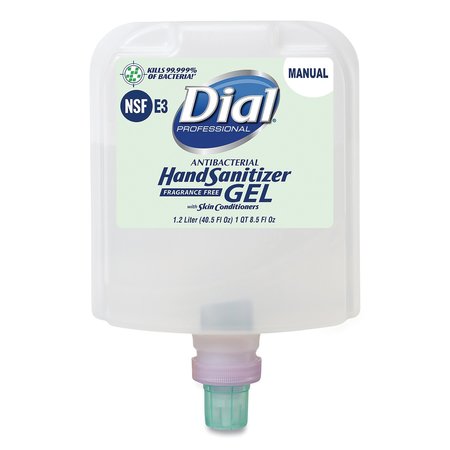 DIAL PROFESSIONAL Antibacterial Gel Hand Sanitizer Refill for Dial 1700 Dispenser, 1.2 L Refill, Fragrance-Free, 3PK 19708